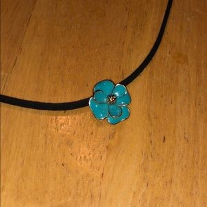 Blue flower choker